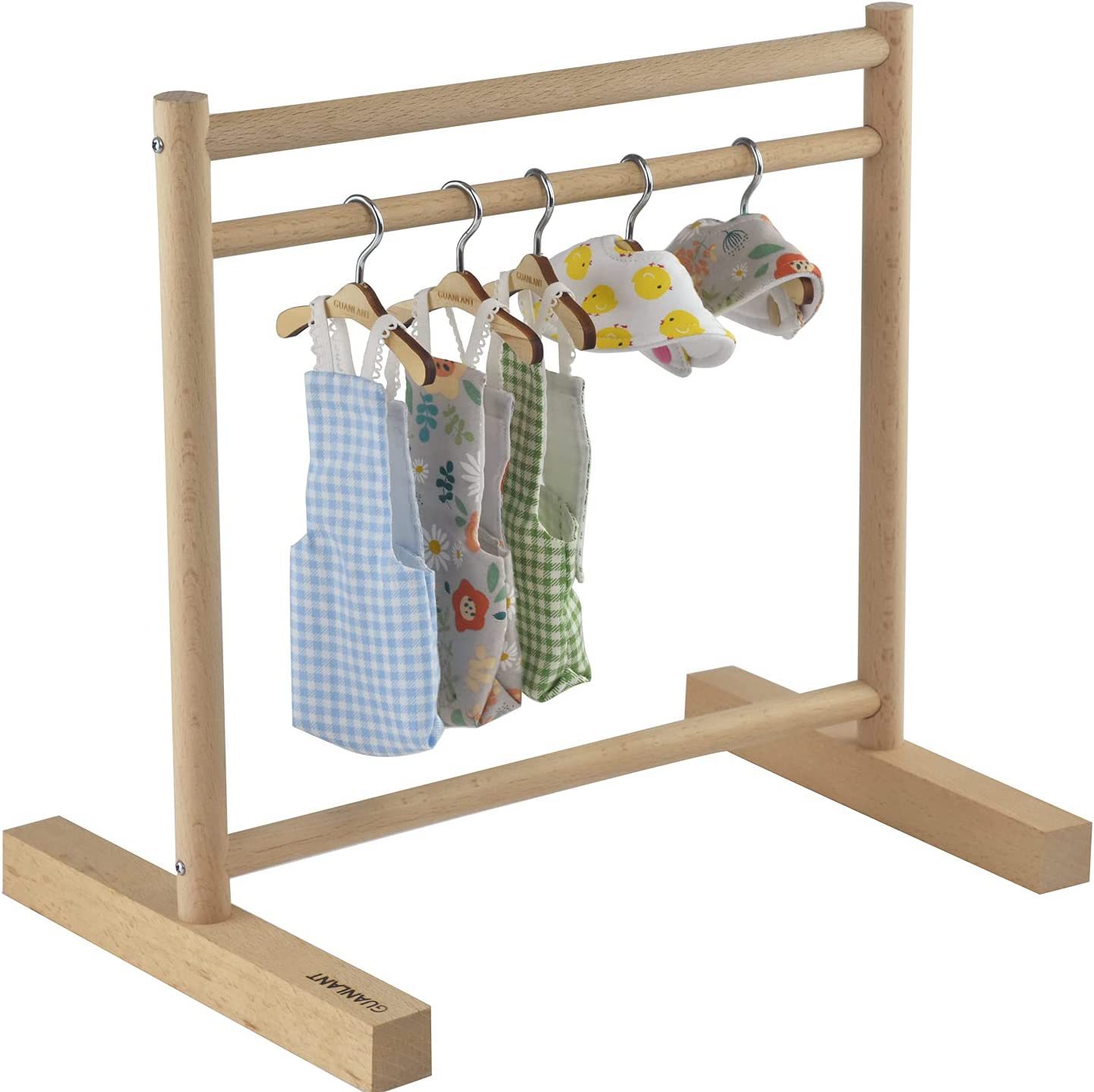 批發(fā)寵物衣架貓狗玩偶服裝架木質衣架子鳥類棲息支架鸚鵡迷你站架